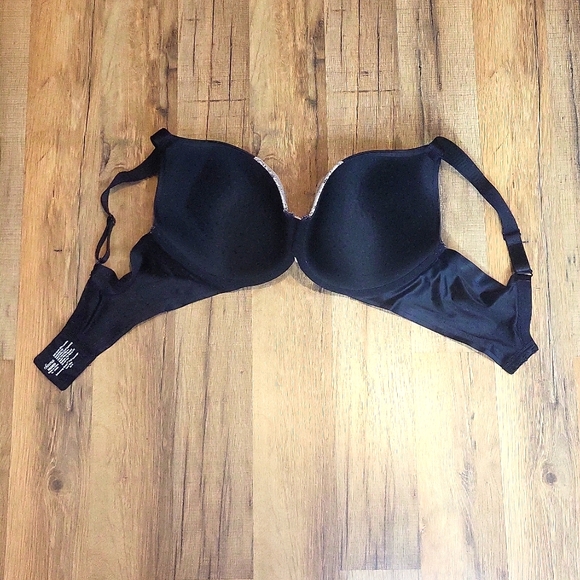 SOMA Black Tan Enhancing Shape Full Coverage Lace Trim Underwire Bra - 36DDD - Picture 7 of 7